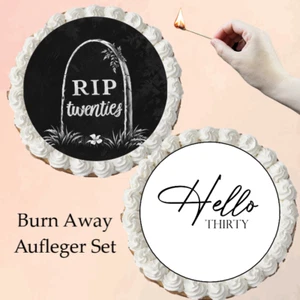 Burn Away Tortenaufleger Set Fondantpapier Esspapier Geburtstag Happy Birthday - Bild 1 von 6