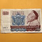 Sweden 100 Kroners Current Avg Circulated Paper Money - Large Size Dated 1980