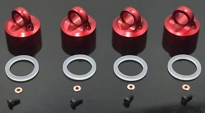 Tapas de choque de aluminio rojas 4 piezas para Axial Yeti XL 90032 Dhawk Racing - Imagen 1 de 1