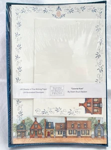 Sherri Buck Baldwin "Colonial Row" Vtg 1995 Main Street Press Stationery Set NOS - Picture 1 of 6