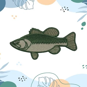 PARCHE DE LUBINA BOCA GRANDE bordado planchado PECES PESCA boca grande NOVEDAD REGALO - Imagen 1 de 16