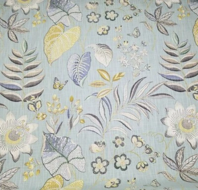 Butterfly Trail Robins Egg BTY 54 英寸宽 P Kaufmann 100% 棉粗鸭水 — 第 1/2 张图片
