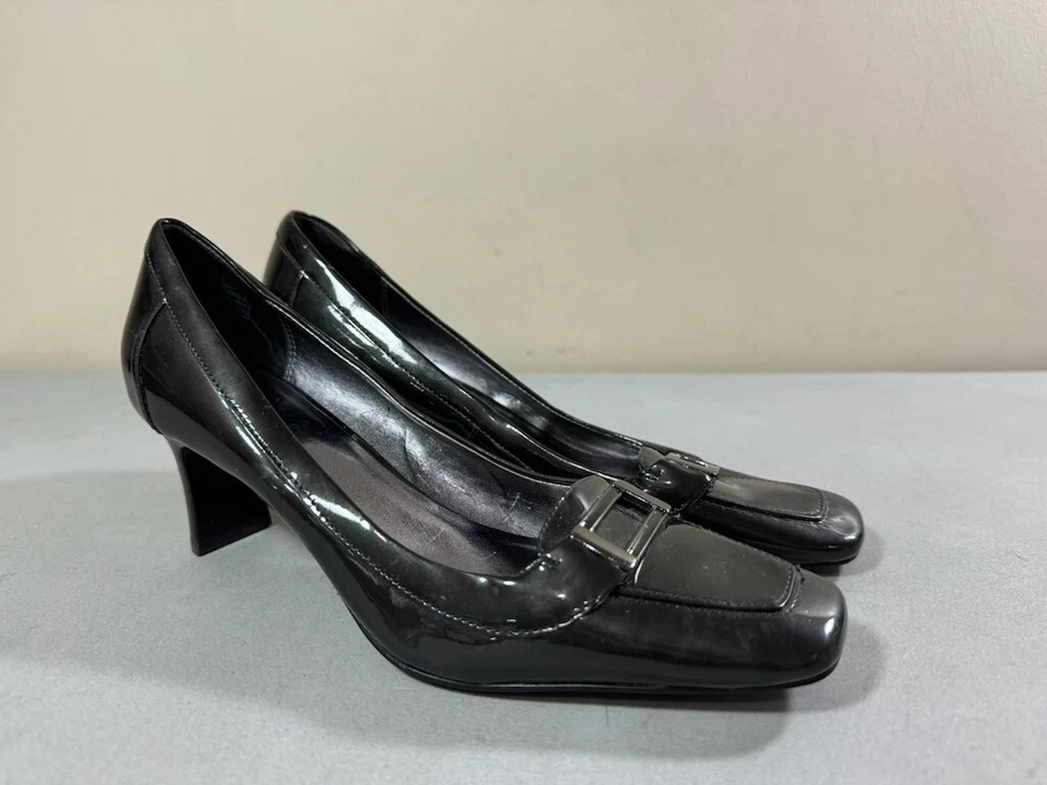 BOMBAS CIRCA JOAN DAVID MUJER CARBÓN PUNTA CUADRADA CHAROL TALLA 8M Foto 1 de 3