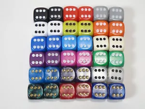 NEW Dice Cube Set of 36 Mix Style D6 (12mm) - 18 Pairs of two. - War Hammer - Picture 1 of 8