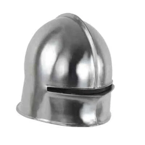 Elmetto Sallet Base Armatura Medievale Calibro 18 Acciaio Indossabile per Adulti Halloween - Foto 1 di 11