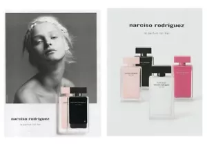 Glossy Paper Advertising + Patch - For Her by Narciso Rodriguez No. 3 Double Sided - Picture 1 of 1