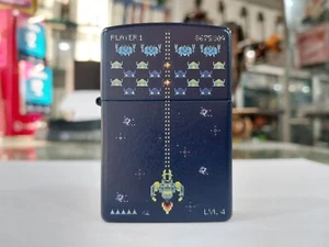 ZIPPO LIGHTER NAVY MATTE SPACE INVADERS BUTANE GAS LIGHTER INSERT SINGLE BURNER - Picture 1 of 19