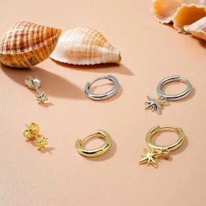 Set of 3pcs Earrings, Elegant Dangling Charm Earring, Minimalist Cartilage Stud - Picture 1 of 6