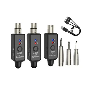2.4GHz Microphone Wireless System XLR Transmitter Receiver Rechargeable Adapter - Picture 1 of 17