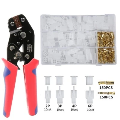 380PCS Motorcycle Electrical Connectors 2.8mm 2 3 4 6 Pin Wire Terminal & Pliers - Image 1 of 4