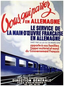 4018.Deutsche Eisenbahn Plakat.Verkehr Deko Kunst.Französische Designklasse - Bild 1 von 1