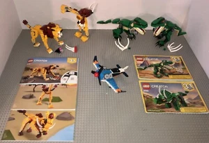 Lego 31058 x2 31112 x2 31099 Creator Lot 5 Sets Mighty Dinosaurs Wild Lion - Picture 1 of 9