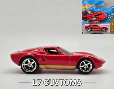 Hot Wheels Rojo '71 Lamborghini Miura SV HW 70's VS 90's #79 ☆SÚPER PERSONALIZADO☆ Foto 1 de 4
