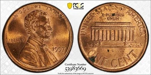1997 Lincoln 1C PCGS Grd N1BN Pop 0 Pop Hghr 11 PCGS Genuine Environ Dmg UNC Det - Picture 1 of 1