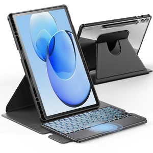 INFILAND Étui de protection avec clavier allemand pour Samsung Galaxy Tab S9 FE - Afbeelding 1 van 24