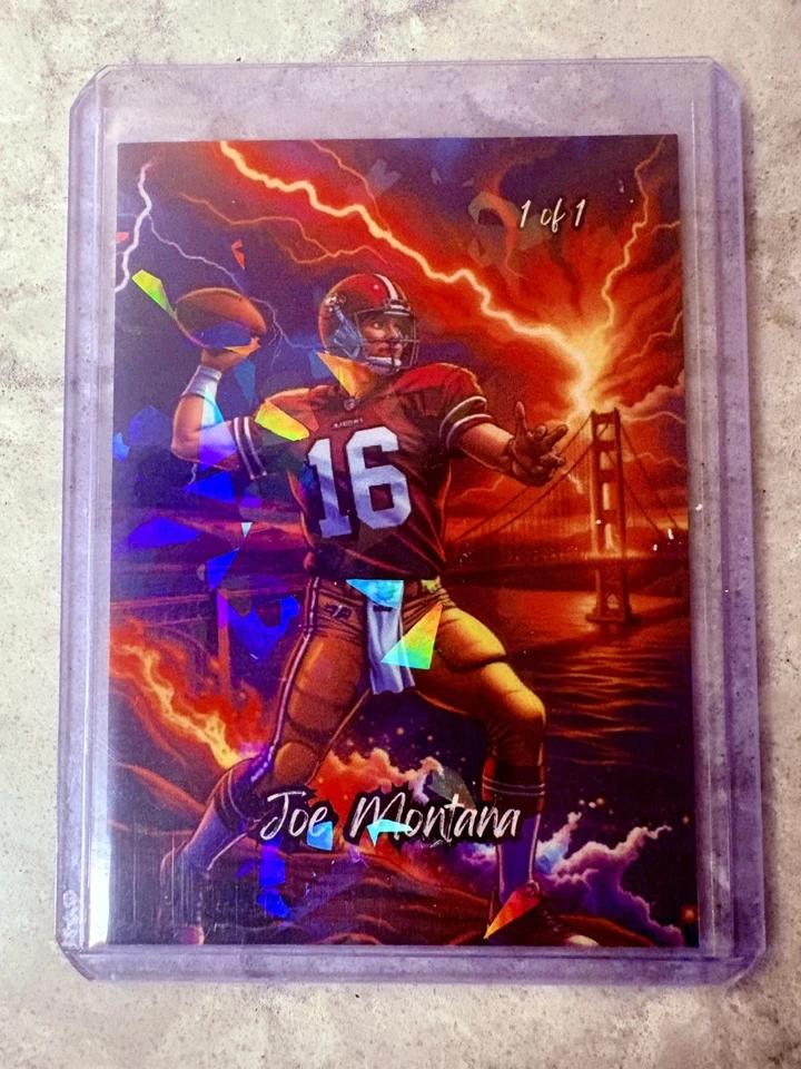 Joe Montana SSP 1 из 1 переливающаяся карточка «Центр города» на заказ San Francisco 49ers GOAT - Изображение 1 из 2