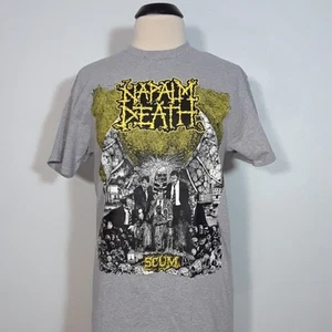 NAPALM DEATH Scum 2XL T-Shirt Gray Mens Band Logo - Picture 1 of 8