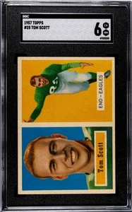 1957 TOPPS FOOTBALL CARD #25 TOM SCOTT PHILADELPHIA EAGLES SGC 6 EX-NM - Picture 1 of 2