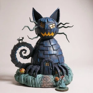 Hawthorne Village Nightmare Before Christmas 2005 CAT HOUSE Tim Burton Disney - Picture 1 of 9