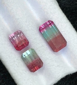 10 Carats Bicolor, tri Color Faceted Tourmalines , Untreated, Natural Beauty Afg - Picture 1 of 5