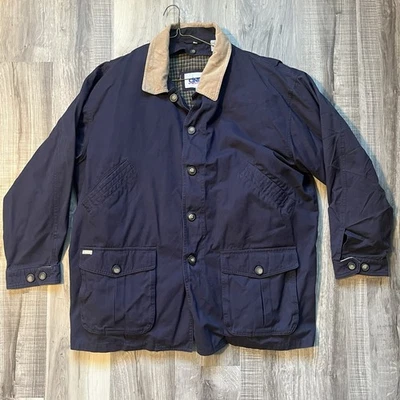 Cintas Vintage Chore Barn Coat Men’s Navy XL Button Out Quilt & Flannel Lining - Image 1 of 4