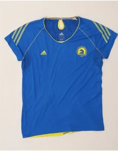 ADIDAS Womens Boston Graphic T-Shirt Top UK 16/18 Large Blue Polyester AK08 - Picture 1 of 3