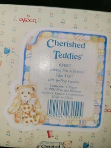Cherish Teddies LOOKING FOR A FRIEND LIKE YOU Little Bo Peep Figurine #624802 - Picture 1 of 3