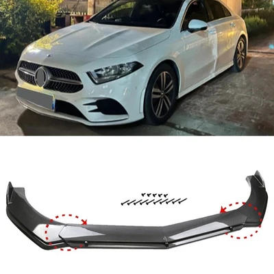 Carbon Fiber Style Front Bumper Lip Spoiler Splitter For Mercedes Benz A180 A200 Foto 1 de 4