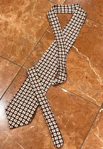 TOM JAMES BURGUNDY BROWN COFFEE BEAN 100% SILK HANDMADE NECK TIE 58" 3.5" WD EUC - Picture 1 of 6