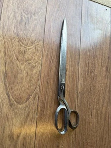 "Tijeras de tapicería grandes vintage tijeras 14"" herramienta de mano para sastres antigua marcada 21" - Imagen 1 de 12