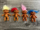 Lot Of 4 Vintage Trolls Dolls Etone Korea Vtg Tlc Vgc