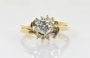 Vintage Diamond Engagement Ring Set in 14k Yellow Gold .68 Carats Size 6 - Picture 1 of 6