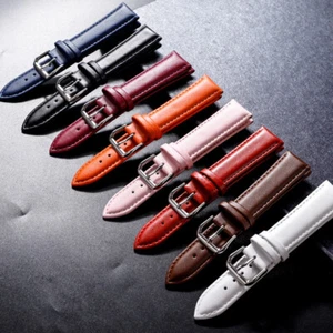 12/14/16/18/20/22mm Leather Watch Strap Watch Band Replacement Watch Belt 1Pc - Picture 1 of 66