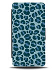 Baby Blue Leopard Print Pattern Flip Wallet Case Dots Markings Animal Boys M041