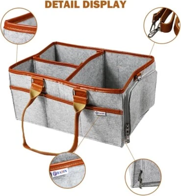 FASIN Baby Diaper Organizer Storage Box Caddy Felt Changing Nappy Kids Carrier Bag UK