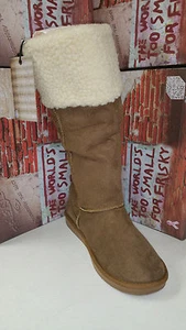 Frisky Camel Faux Suede Women's Snow Winter Shoes Boots size 5-10 F9510 - Picture 1 of 6