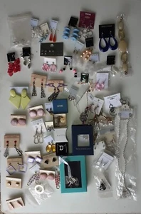 Fashion Jewelry Lot NEW Earrings Necklaces Chains Costume Art Crafts Wear Resell - Picture 1 of 6