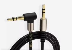3.5mm Jack AUX Audio Male to Female Extension Cable Right Angle Speaker DD - Imagen 1 de 4