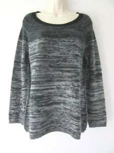 SAFRAN 100 % KASCHMIR GRAU SPACE DYE TWEED PULLOVER ~ Größe L ~ Neu - Bild 1 von 11