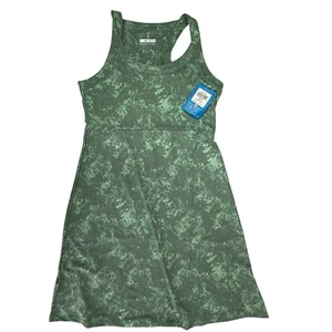 NEW Columbia Cold Bay Omni-Freeze Tank Dress Women Size Small Green Speckle - Picture 1 of 11