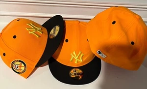 New York Yankees 50TH PATCH Custom 59Fifty ORANGE-YELLOW/Navy New - Picture 1 of 7