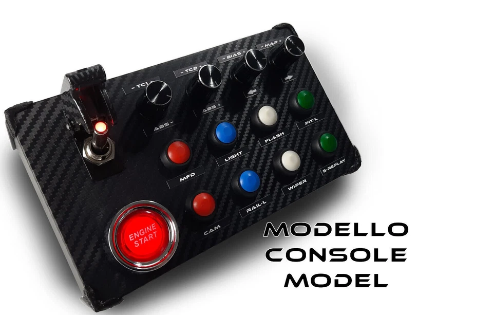 Button Box Sim Racing Konsole Starthebel Leuchtende Buttonbox Spielekonsolen - Bild 1 von 4