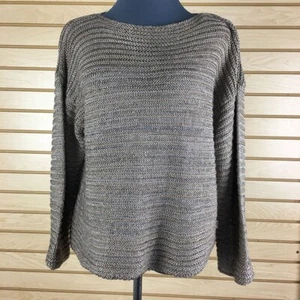 NWT Adrienne Vittiadini Sweater Women S Brown Acetate Blend Pullover Thick Knit - Picture 1 of 12