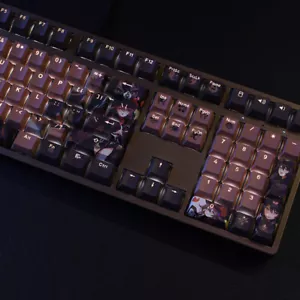 Genshin Impact Hu Tao Translucent 108 PBT keycap Chocolate Cherry MX Mechanical - Picture 1 of 12