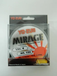 MONOFILO YO-ZURI MIRAGE 100% FLUORO CARBON LINE LBS. 4 MT.150 0.16 LURES BA7 - Foto 1 di 1