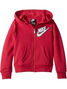 Nike Little Girls Hot Pink Smile Face Swoosh Zip Hoodie Sweatshirt Jacket - Picture 1 of 1