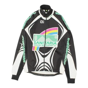 Chaqueta de ciclismo Ale para hombre negra blanca con cremallera completa | Ropa de bicicleta Sanitaria ropa deportiva de colección - Imagen 1 de 5