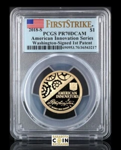 2018-S PCGS PR-70 PR American Innovation Dollar Washington - Picture 1 of 2
