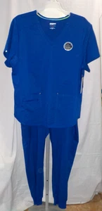 SCRUBSTAR ULTIMATE Premium Scrubwear Stretch TOP & PANT Jogger Set BLUE 3XL *NWT - Picture 1 of 24
