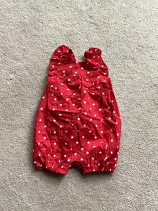 NWT BABY GAP 12-18 MONTH GIRLS ROMPER, WHITE STARS ON RED, VERY LIGHTWEIGHT - Picture 1 of 5